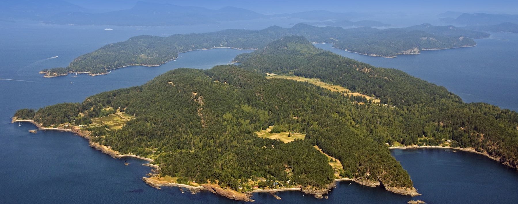 Pender Islands aerial view